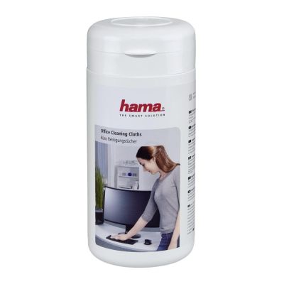 Hama Office Cleaning Cloths, 100 pcs, in Dispenser Tub