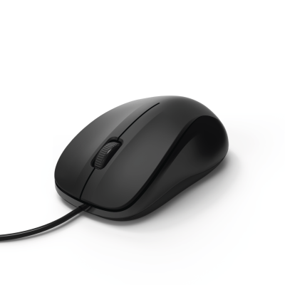 Hama "MC-300" Optical 3-Button Mouse, Cabled, black, silent