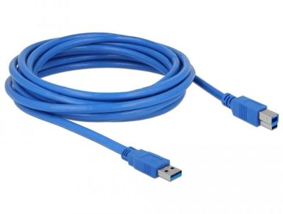 Delock Cable USB 3.0 Type-A male > USB 3.0 Type-B male 5m, Blue