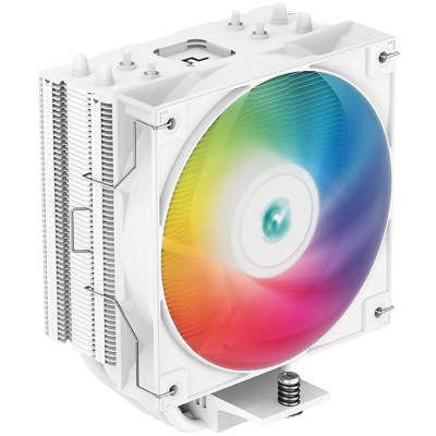 DeepCool AG400 WH ARGB, CPU Air Cooler, 1x120mm ARGB PWM Fan, TDP 220W, 4 Heatpipes, White, LGA1700/1200/115x, AMD AM5/AM4, 125x92x150 mm(LxWxH), 2Y, R-AG400-WHANMC-G-2