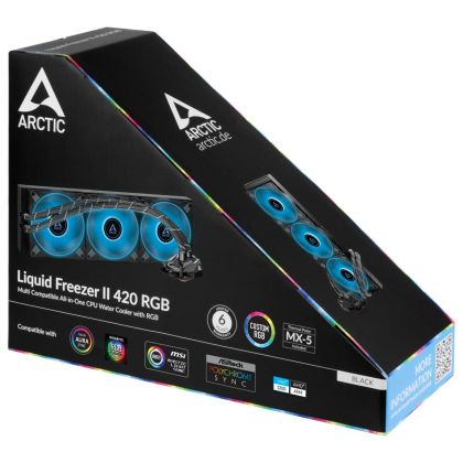 Охладител за процесор с RGB контроллер Arctic Freezer II RGB (420mm), водно охлаждане, ACFRE00111A AMD/Intel
