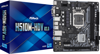 Motherboard ASRock H510M-HDV R2.0, LGA1200, DDR4, mATX