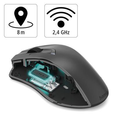Hama "MW-900 V2" 7-Button Laser Wireless Mouse, dark grey
