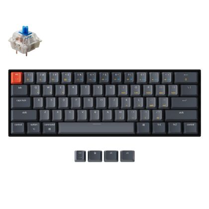Геймърска Механична клавиатура Keychron K12, Hot-Swappable Aluminum, 60% Gateron Blue Switch, RGB LED ABS