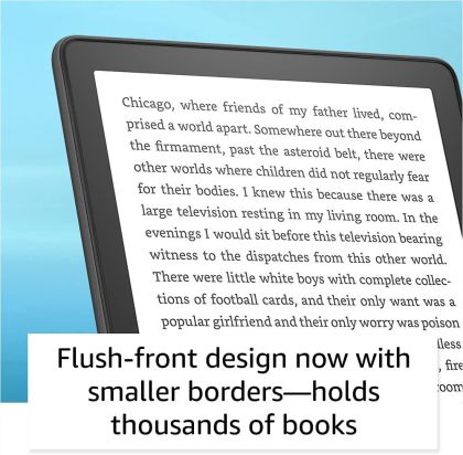 eBook четец Kindle Paperwhite 2022, Регулируема светлина, Bluetooth, IPX8, Черен