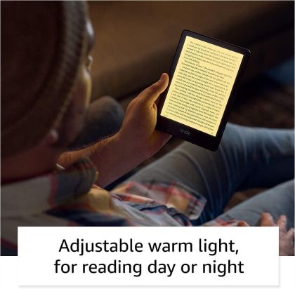 eBook четец Kindle Paperwhite 2022, Регулируема светлина, Bluetooth, IPX8, Черен