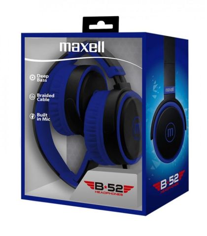 Headphones with microphone MAXELL B52 black and blue
