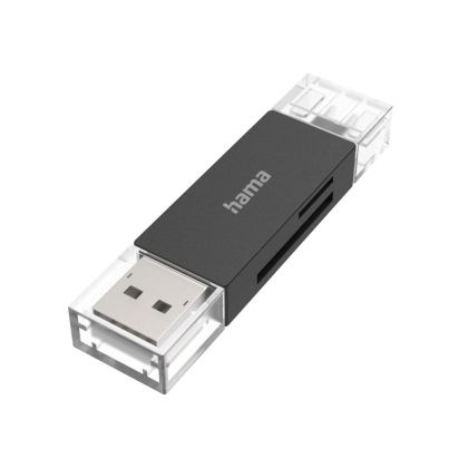 Hama USB Card Reader, OTG, USB-A + USB-C, USB 3.2, SD/microSD