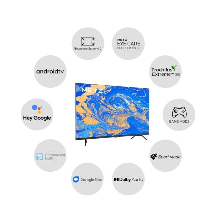 Телевизор METZ 43MUC6100Z, 43"(109 см), LED Smart TV, 4K, Android TV, 10.0, UHD, Клас G, Черен