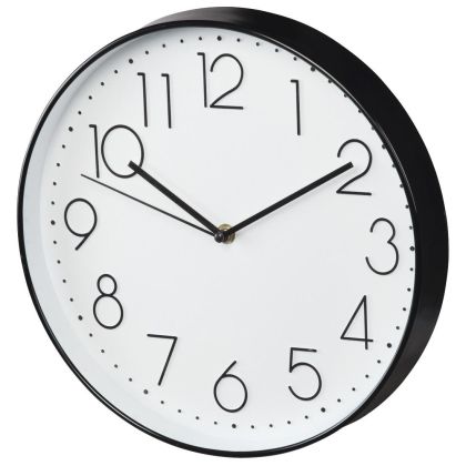 Стенен часовник Hama Elegance, Тих, 30 см., Бял/Черен