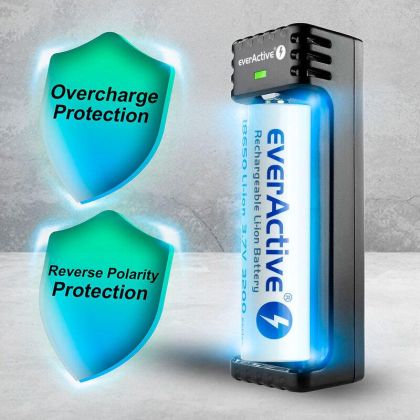 Зарядно устройство за LiIon батерии 3,7v CR18650,CR123,14500 1 гнездо USB micro LC-100 EverActive