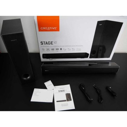 Озвучителна система Creative Stage V2 2.1, Subwoofer, Soundbar, Bluetooth, 160W, Черен