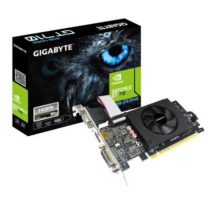 Видео карта Gigabyte GeForce GT 710, 2GB, GDDR5, 64 bit, D-Sub, DVI-D, HDMI 