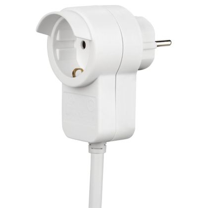 Hama "Powerplug" Earthed Extension Cable, Additional Socket, 3.0 m, white