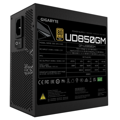 Захранващ блок Gigabyte UD850GM, 850W, 80+ GOLD, Modular