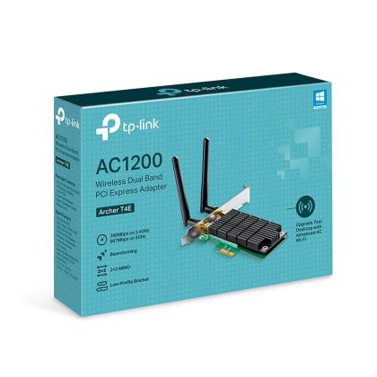 Wireless Adapter TP-LINK Archer T4E , AC1200 dual band, PCI-EX, 2 external antennas