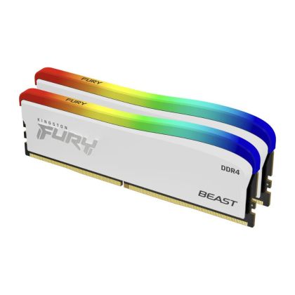 Memory Kingston FURY Beast White RGB 16GB(2x8GB) DDR4 PC4-25600 3200MHz CL16 KF432C16BWAK2/16