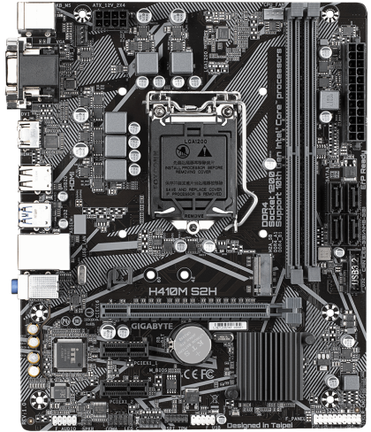Motherboard GIGABYTE H410M-S2H 1.0, Socket 1200 (400 Series), 2 x DDR4