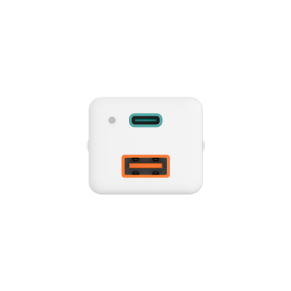 Hama Quick Charger, GaN, 1x USB-C PD, 1x USB-A QC, Mini-Charger, 65W, white