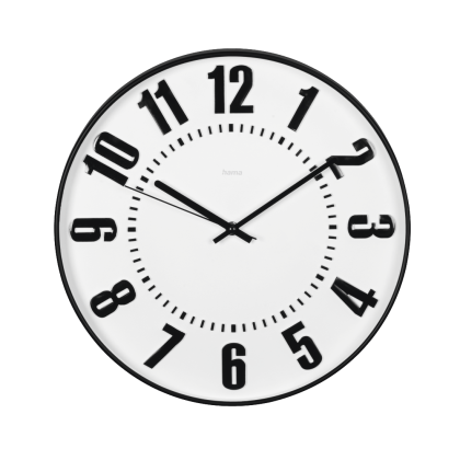 Hama "Black Digits" Wall Clock, Quiet, &Oslash; 35 cm