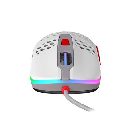 Геймърска мишка Xtrfy M42 Retro, RGB, Бял/Сив/Червен
