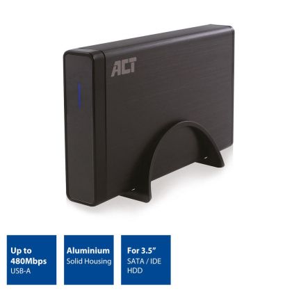 Чекмедже за твърд диск ACT AC1410, 3.5", SATA / IDE, USB 2.0, Черен
