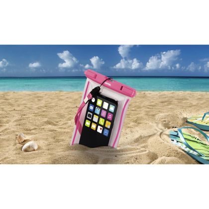 Чанта за смартфон HAMA Playa, Размер XXL, Водоустойчива IPX8, Прозрачен/Розов