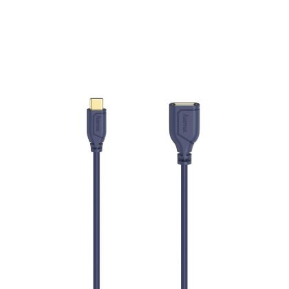 Hama "Flexi-Slim" USB-C-OTG Cable, USB 2.0, 480 Mbit/s, Blue Depths, 0.15 m