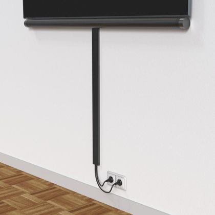 Магнитен кабелен канал HAMA, 90 cm, Монтиране на стена, Черен