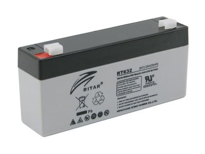 Lead Battery (RT632) AGM 6V / 3.2Ah - 134 / 34 / 60 mm T1  RITAR