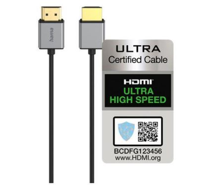 Hama Ultra High Speed HDMI Cable, Certified, Plug - Plug, 8K, alu, 1.5 m