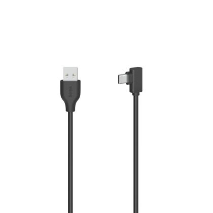 Cable HAMA USB-C Plug - USB A Plug, 90°, 0.75 m, USB 2.0, Black