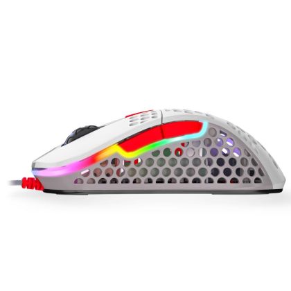 Геймърска мишка Xtrfy M4 Retro, RGB, Бял/Сив/Червен