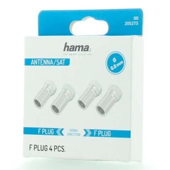 Hama F-Plug, 6.8 mm, Screw-in, 4 Pcs
