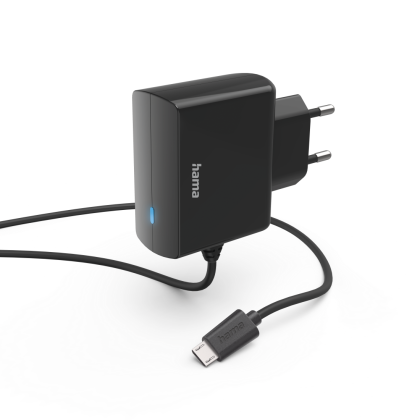 Hama Charger with Micro-USB Connection, 6 W, 1.0 m, black