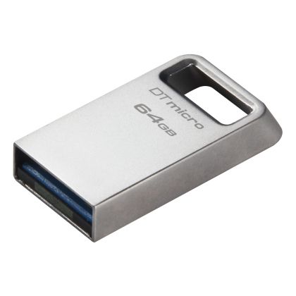 USB stick KINGSTON DataTraveler Micro, 64GB, USB-A 3.2 Gen 1, Silver