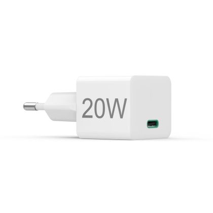 Hama Fast Charger, USB-C, PD/Qualcomm®, Mini-Charger, 20 W, white