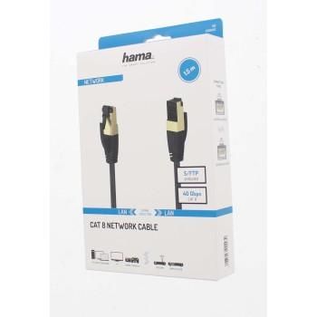 Hama Network Cable, CAT 8, 40 Gbit/s, S/FTP Shielded, Halogen-free, 1.50 m