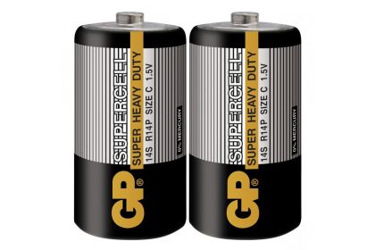 Цинк карбонова батерия GP 14S-S2 Powercell, R14, 2 бр. в опаковка / Shrink, 1.5V