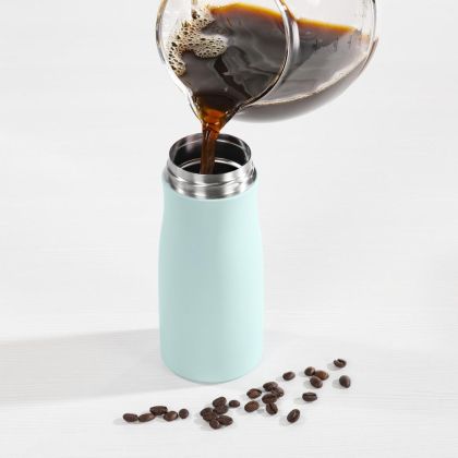Xavax Thermal Mug, 400 ml, Insulated Mug To Go with Drinks Opening, pastel blue