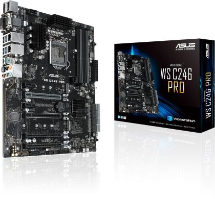 Дънна платка ASUS WS C246 Pro, Socket 1151, dual M.2, 4 x PCIe 3.0 x16, Daul Lan