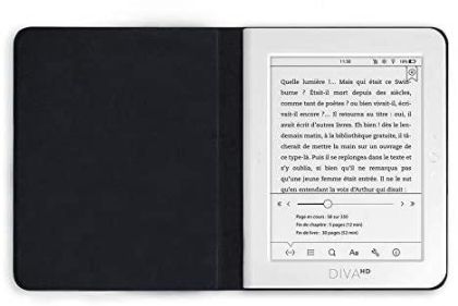 Калъф кожен BOOKEEN Classic, за eBook четец DIVA, 6 inch, магнит, Denim Brown