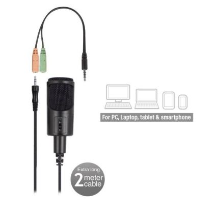 Desktop Microphone EWENT EW3550, Noise canceling, Black