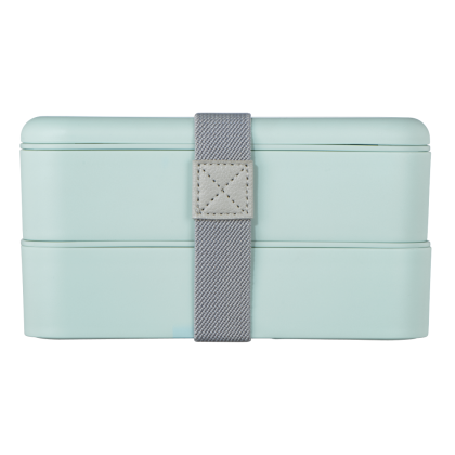  Xavax To Go  Bento Box, 2 Stackable Lunchboxes, 500 ml per Chamber, pastel blue 