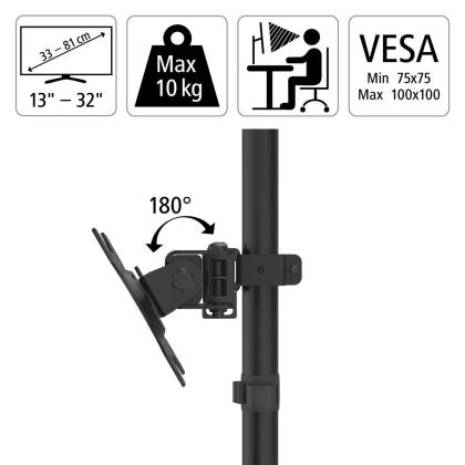 Hama Monitor Holder, Height-adjustable, Swivel/Tilt, Pull-out, 13" - 32"