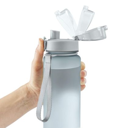 Бутилка за  течности Xavax To Go 1l ml,пластмаса, устойчива на течове, отваряне с натискане на бутон,пастелно синьо