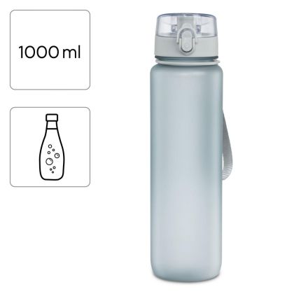Xavax Sports Drinking Bottle, 1 l, Leak-proof, Loop, Single-handed Closure, blue