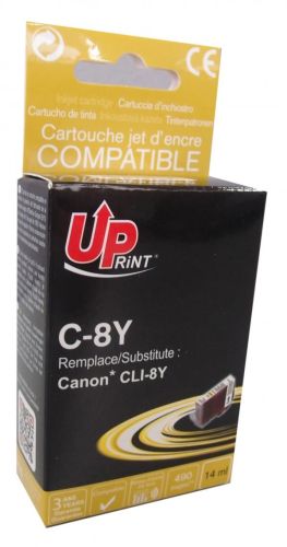 Ink cartridge UPRINT CLI8 CANON, WITH CHIP, Yellow