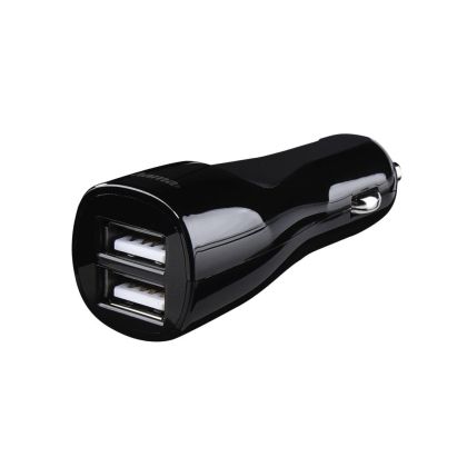 Hama "Auto-Detect" 2-Socket USB Vehicle Charger for Tablets, 5 V/4.8 A, black