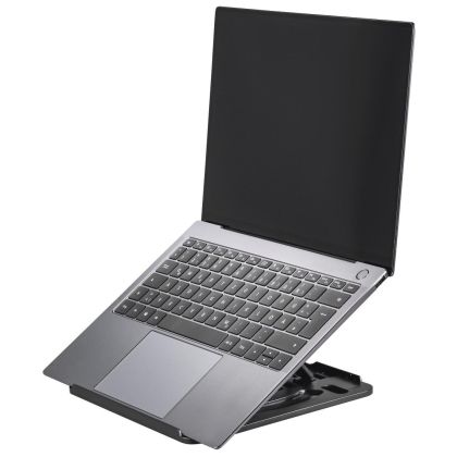 Стойка за лаптоп Hama Rotation, въртяща се на 360°, наклонена, до 39 см (15,4"), Черно